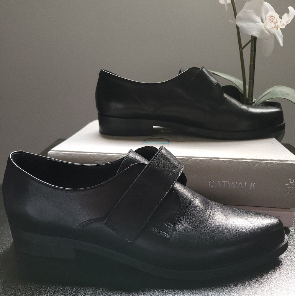 Agenda Black Leather Loafers for Women Size 39 - Picture 3 of 12
